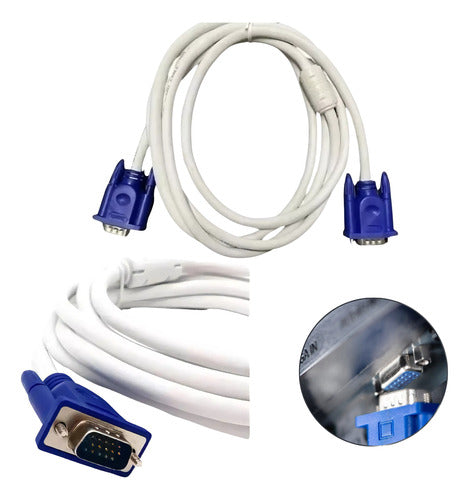 Cabo Vga 3 Metros Macho Monitor Projetor Pc Tv Profissional