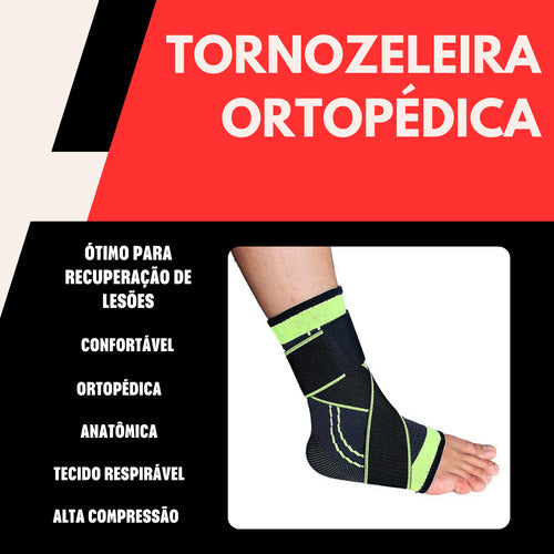 Tornozeleira De Compressão Ortopédica Confortável Ajustável