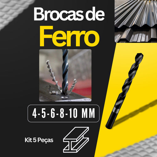 Kit Brocas Ferro Metal Chapa Aço Rápido Alumínio  Din338 Hss