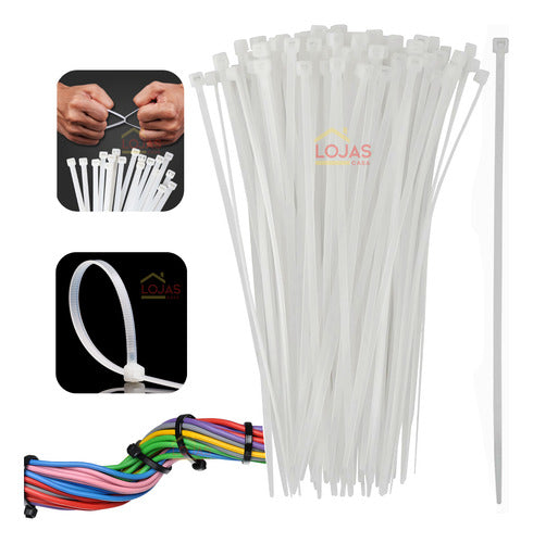 Abraçadeira Nylon 200mm X 4,8mm Enforca Gato Pack 100 Un.