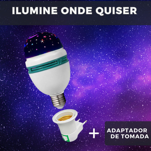 Lâmpada De Festa Led Rgb Giratória Colorida Céu Estrelado