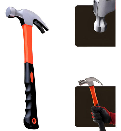 Martelo Cabo Ergonômico Carpinteiro Pedreiro 33 Cm 600g Long
