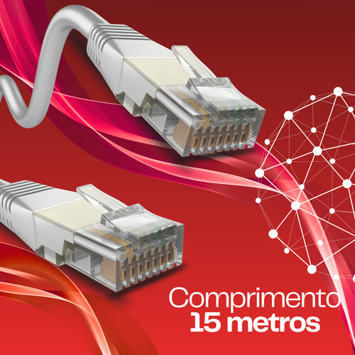 Cabo De Rede 15 Metros Lan Internet Crimpado Rj45 Cat6 Rápid