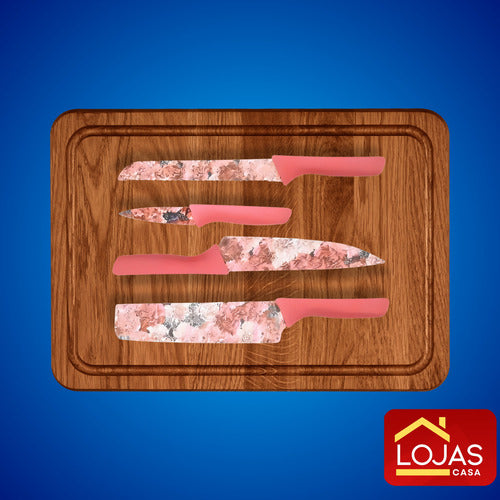 Jogo De Facas 6 Peças Cozinha Chef Churrasco Multiuso Lâmina