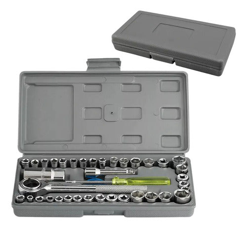 Kit Ferramentas Maleta Catraca Jogo De Chaves Profissional