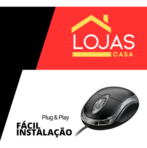 Mouse Usb Com Sensor Óptico Profissional Anatômico Preto