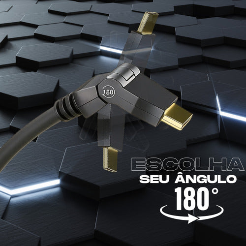 Cabo Hdmi Articulado Curvo Para Painel Tv Blindado Full Hd