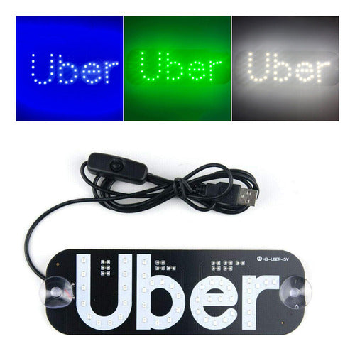 Placa Led Carro Uber Letreiro Motorista De Aplicativo App