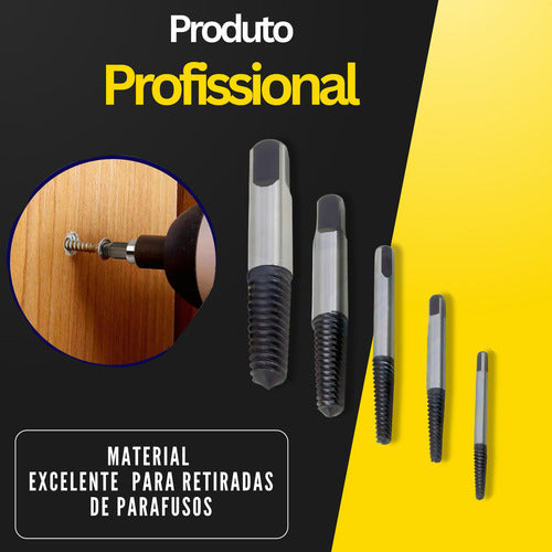 Jogo Extratores De Porcas E Parafusos Com 5 Peças /
