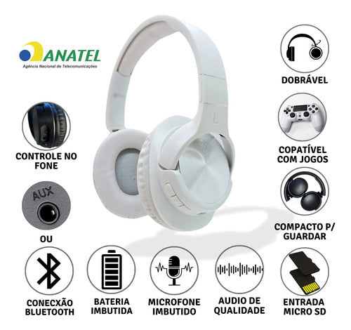 Headphone Bluetooth Fone De Ouvido Colorido Som De Qualidade
