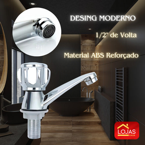 Torneira Bancada Mesa Balcão Lavabo Inox Cromado Resistente