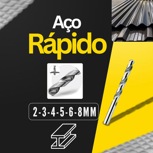 Kit 16 Brocas Com Estojo Ferro Concreto Madeira Videa Aço