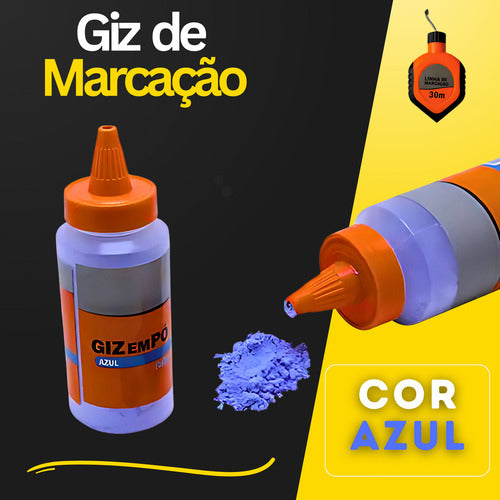 Giz Em Pó De Linha P/ Marcação Gesseiro Terra Obra Madeira