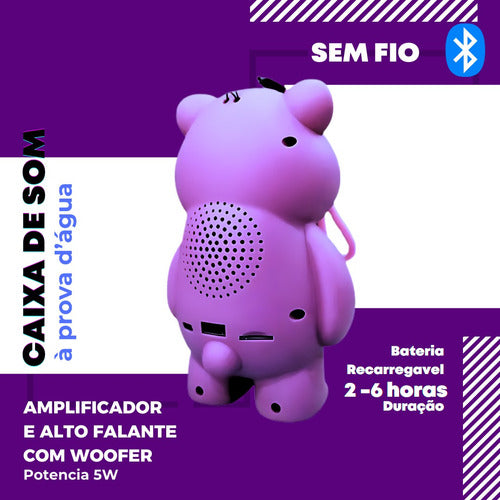 Caixa De Som Woofer Sem Fio Ursinho À Prova D'água Pt-br Fof