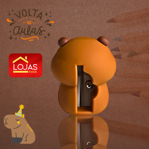 Apontador Emborrachado Capivara Escola Lápis Fofinho Cute