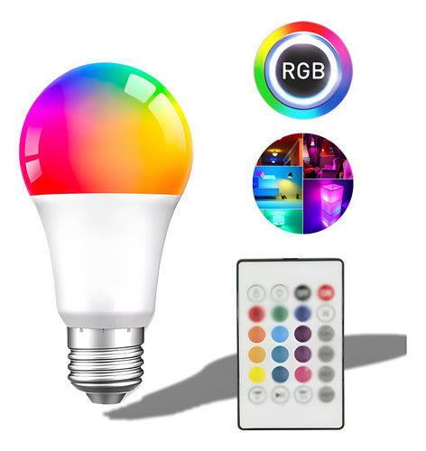 Lâmpada Led Rgb E27 Colorida 10w Festa Casa E Decoração