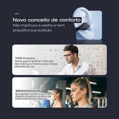 Fone De Ouvido Brinco Bluetooth Corrida Esporte Anti Queda