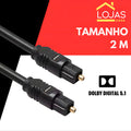 Cabo Óptico Para Áudio Digital Fibra De 2m Home Theater 5.1 Som Cas Casa