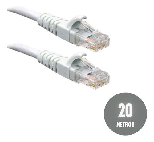 Cabo De Rede 20 Metros Lan Internet Crimpado Rj45 Cat6