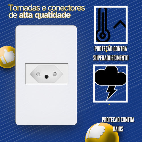 Conjunto 4x2 Tomada 20a Bivolt  Liz Cor Branca Casa C/trava