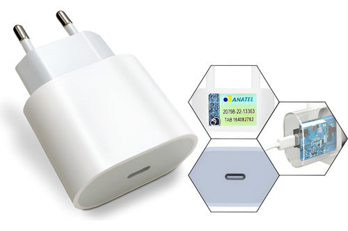 Fonte Carregador Para iPhone Usb-c Turbo Caixinha 20w