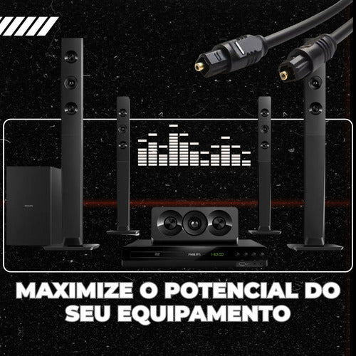 Cabo Óptico Para Áudio Digital Fibra De 3m Home Theater 5.1