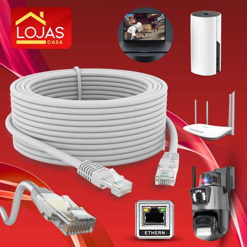 Rolo Cabo Rede 100m Lan Crimpado Cat6 Super Rápido Premium L