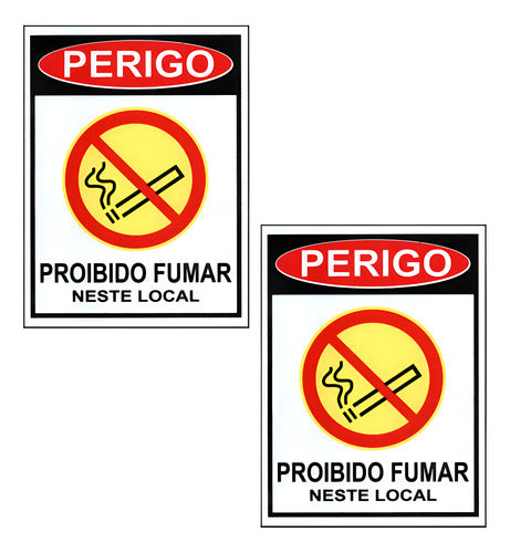 Kit 2 Placa Proibido Fumar Nesse Local Para Empresa