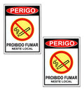 Kit 2 Placa Proibido Fumar Nesse Local Para Empresa