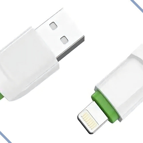 Cabo Carregador 2m Usb Compatível C/ iPhone 8 Plus S X Xr Xs Cor Branco