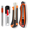 Kit 3 Estilete Profissional 18mm Com Trava 3 Lâminas Reserva