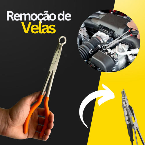 Alicate Formiguinha Meia Lua Longo Filtro De Combustível