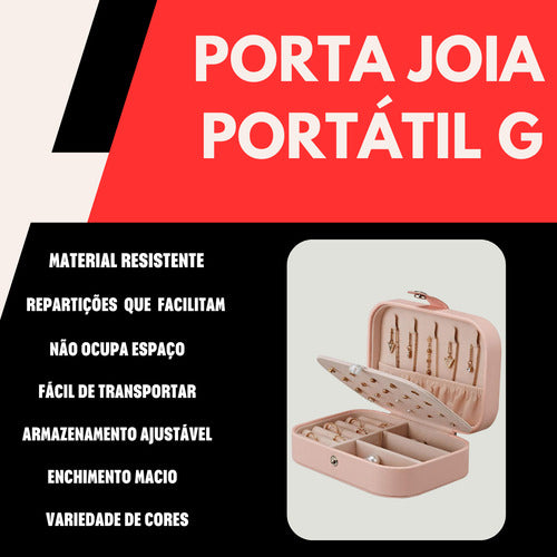 Porta Joias Portátil Viagem Estojo Bolsa Caixa Seguro Leve