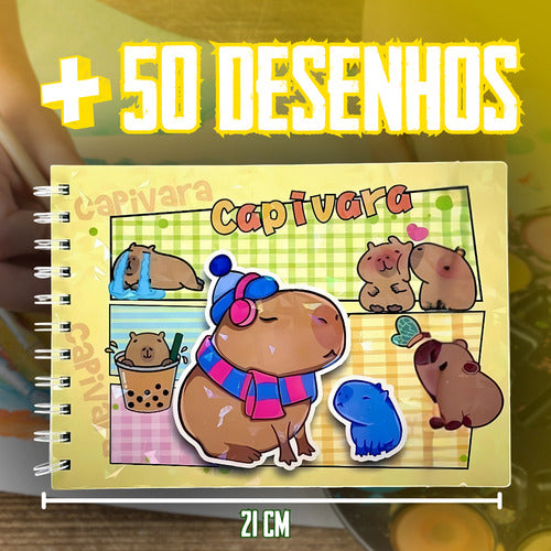 Livro Para Colorir Pintura Desenho Cute Capivara Goods