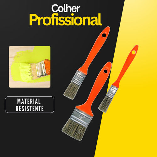 Kit 3 Trincha Pincel P/ Pintura Profissional Vários Tamanhos