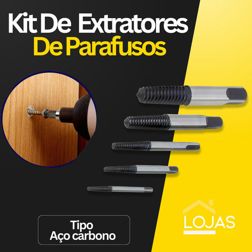 Jogo Extratores De Porcas E Parafusos Com 5 Peças /