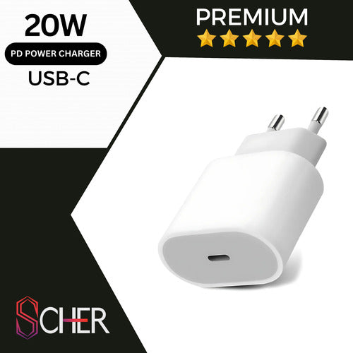 Fonte Carregador + Cabo Usb-c  2 Metros Para iPhone 15 E 16