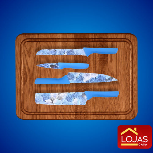 Jogo De Facas 6 Peças Cozinha Chef Churrasco Multiuso Lâmina