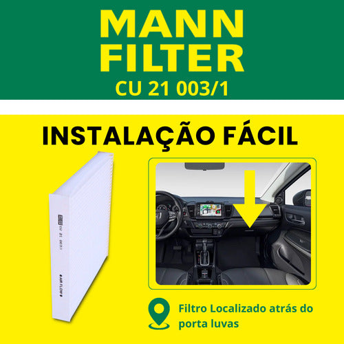 Filtro De Ar Condicionado Cabine Para Honda City E Fit Mann