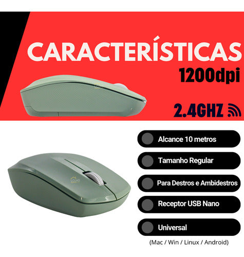 Mouse Sem Fio Sensor Óptico Profissional Confortável Cmos Un