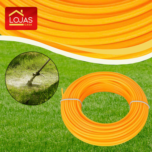 Fio De Nylon Roçadeira Cortar Grama 3mm Quad 15m Amarelo