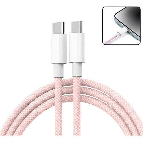 Cabo Tipo C Usb Para iPhone 16 15 Pro Max Trançado Colorido