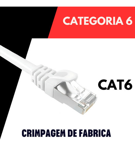 Cabo De Rede 10 Metros Internet Crimpado Rj45 Cat6 Premium