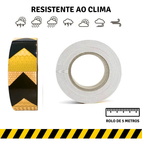 Rolo Faixa Refletiva Seta Listra Para Sinalização 5cm X 5m