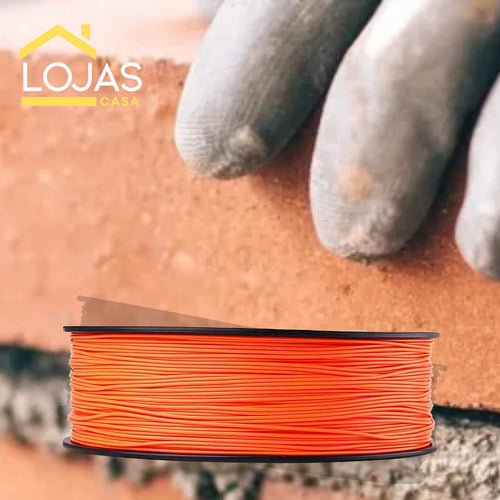 Linha De Pedreiro Nylon Lisa 0,80mm Obras Laranja 100metro