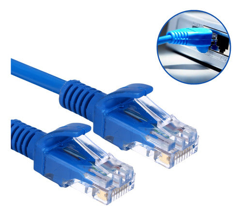 Cabo De Rede 30 Metros Lan Internet Crimpado Rj45 Cat5e Azul