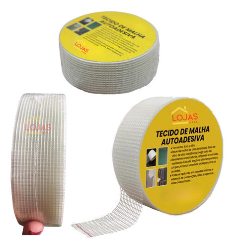 Fita Telada De Malha Fibra Drywall Reparos Rachaduras Parede