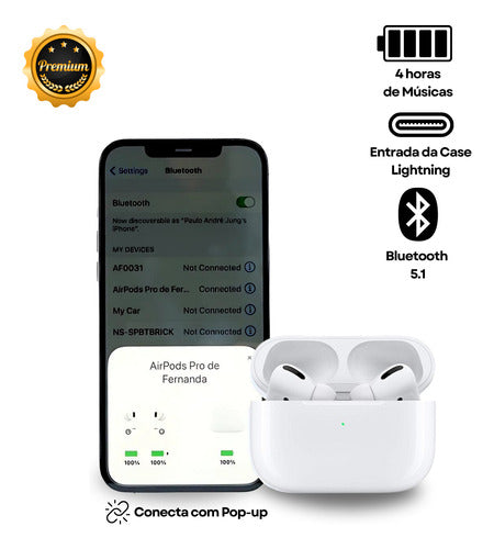 Fone Sem Fio Bluetooth Para iPhone E Android Ultra Premium