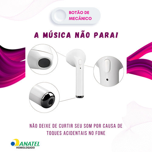 Fone De Ouvido Bluetooth Sem Fio Compatível Android