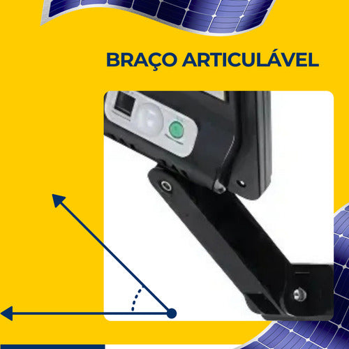 Poste Energia Solar Led Sensor Presença Super Forte Holofote
